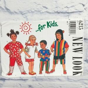 🔵BOGO FREE🔵 New Look Sewing Pattern Kid's 6215 Shirt Pants Shorts Sz 2 - 7